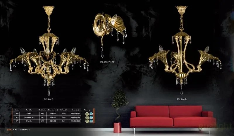 Candelabru cristal Bohemia 5 brate, diam.72cm KALA V. CE