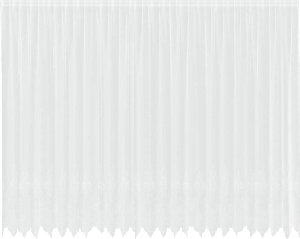 vidaXL Cortină din Dantelă cu perdele Alb 260 x 600 cm Poliester