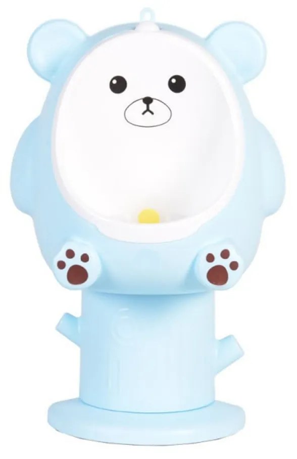 Olita copii tip Pisoar NOVOKIDSª Fuzzy Bear, Cu morisca, Vas detasabil, Atasabila la peretele baii, Model Ursulet , Albastru