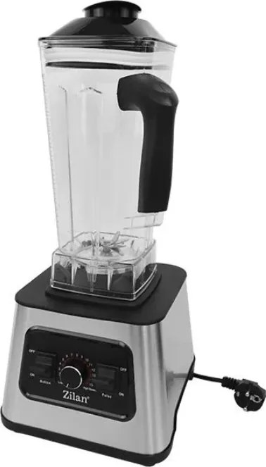 Blender inox Zilan ZLN2785, Vas din sticla 2L, 15 trepte viteza + pulse, Putere 1100W