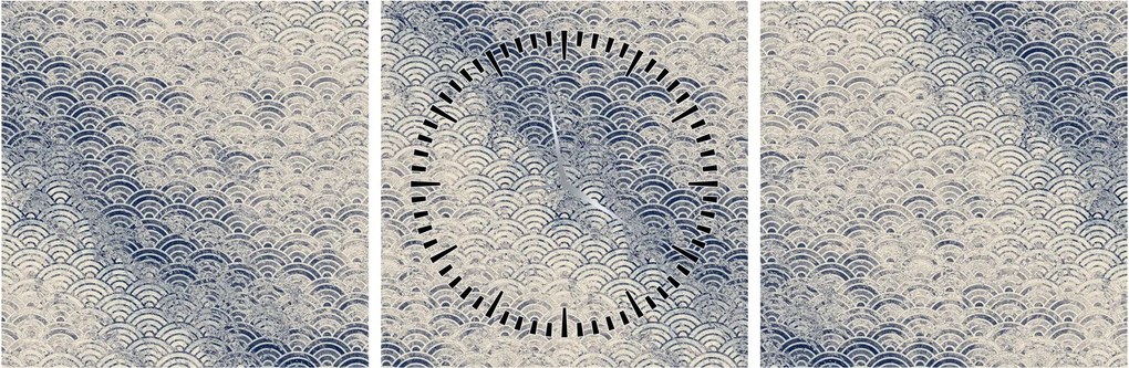 Tablou - Model de valuri (cu ceas) (90x30 cm)