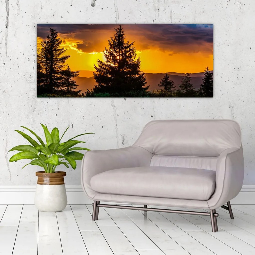 Tablou - coniferi (120x50 cm)