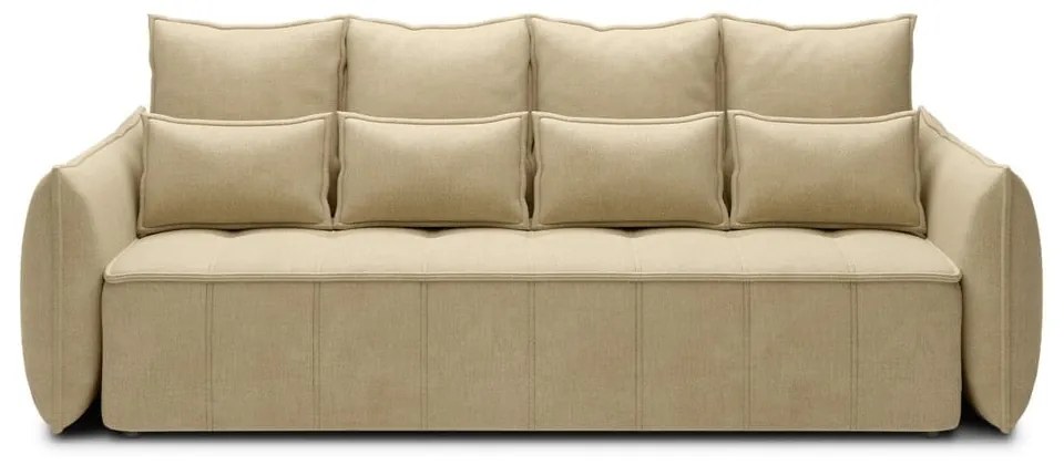 Canapea bej extensibilă/cu spațiu de depozitare cu tapițerie din catifea 242 cm Weltton – ELTAP