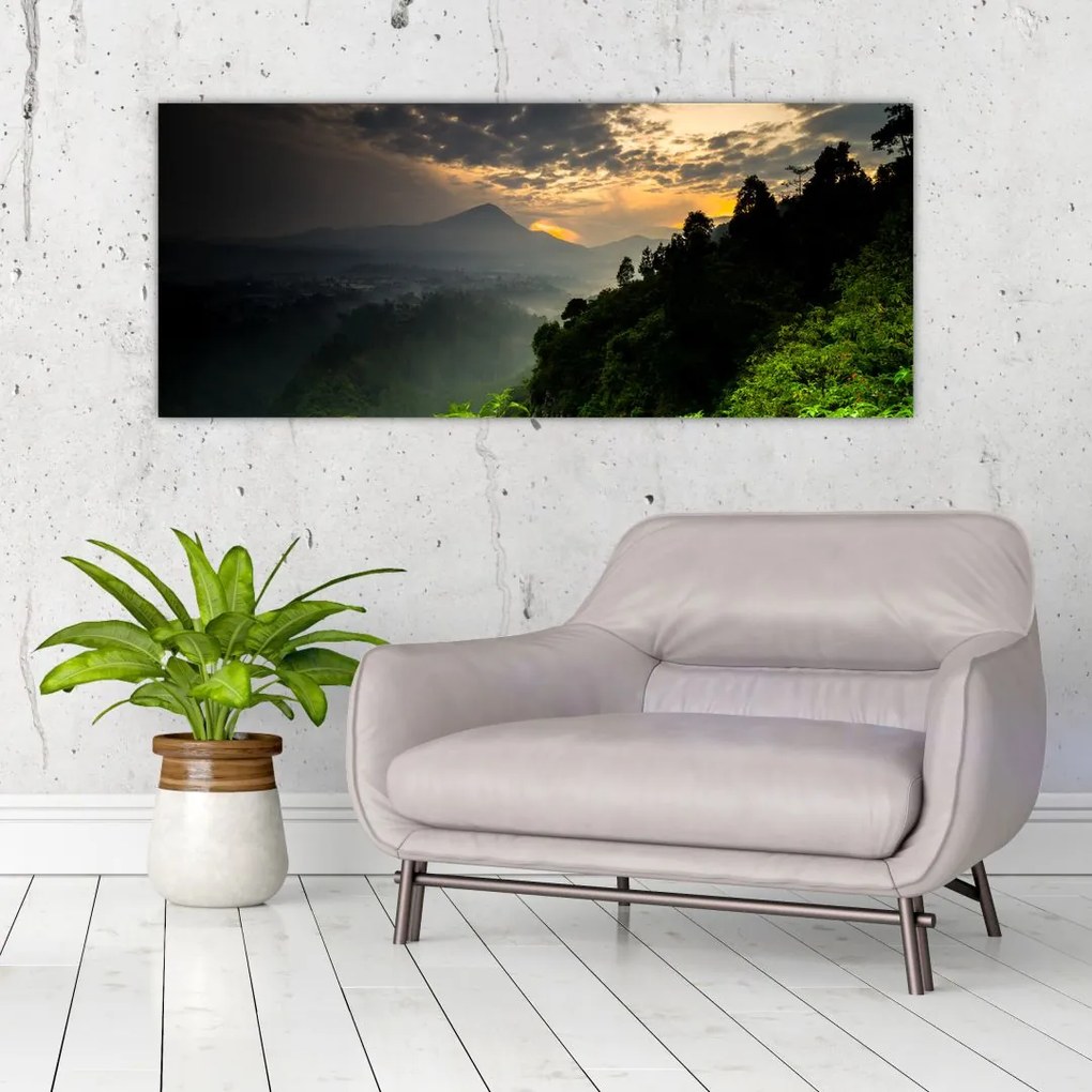 Tablou - peisaj montan verde (120x50 cm)