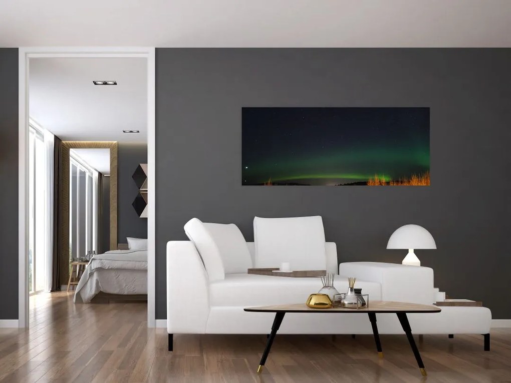 Tablou cu aurora borealis (120x50 cm)