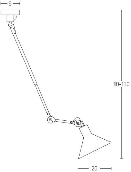 Pendul cu brat reglabil metal stil industrial Edyson