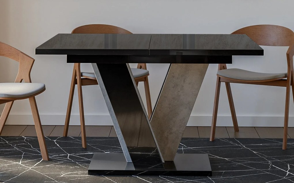 Masă lemn masiv alb Dining extensibilă BellaVista 120/160x90 cm