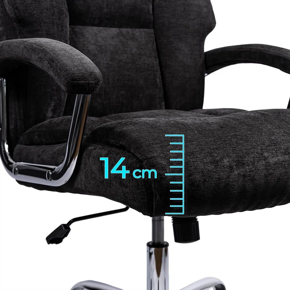 Scaun directorial din stofă cu arcuri OFF 709 negru