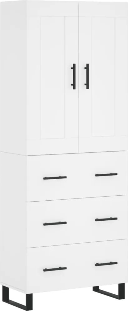 vidaXL Dulap înalt, alb, 69,5x34x180 cm, lemn compozit