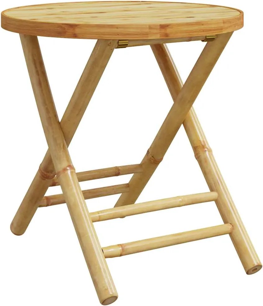 vidaXL Masă de grădină pliabilă, Ø45x45 cm, bambus