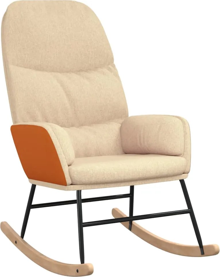 vidaXL Scaun balansoar, alb crem, material textil