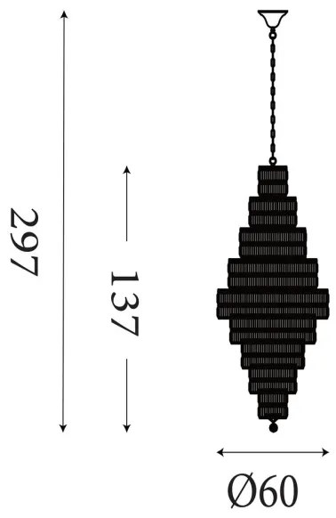 Searchlight 1500-13AB - Candelabru cu lanț EMPIRE, 13xE14/60W/230V
