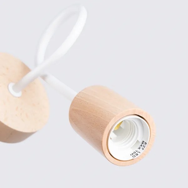 Lampă de perete Sollux SL.1473 EMBER 1xE27/15W/230V alb/bej/fag