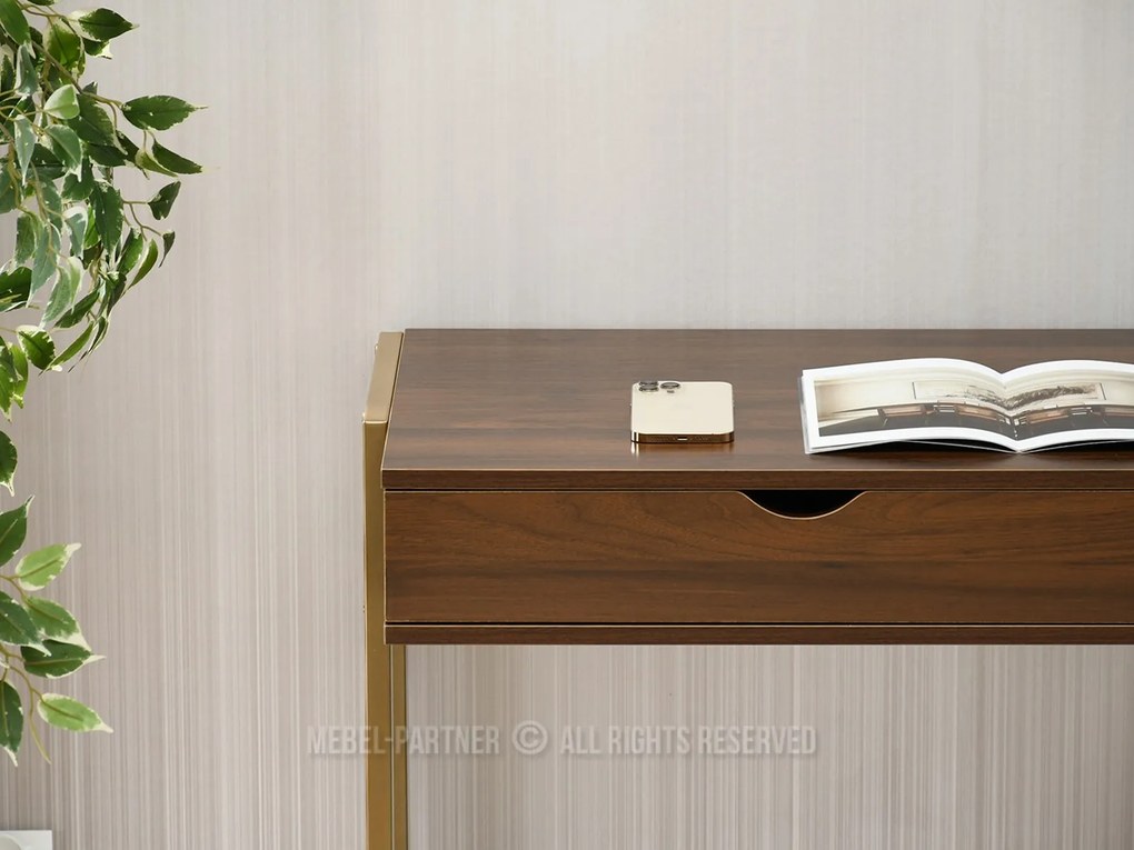 Masă PC Land (nuc + auriu). 1109778