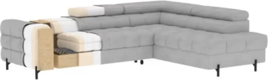 Coltar extensibil dreapta 5 locuri ELTAP, RT-35AMO, Ferucce, 276x200x93 cm, lemn/poliester, verde inchis