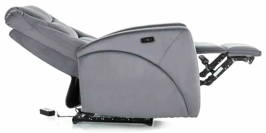 Scaun reclinabil Kronos Velvet, gri
