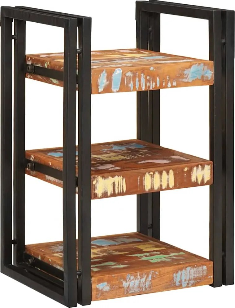 vidaXL Noptieră Maro și negru 38 x 33 x 58 cm Lemn masiv recuperat