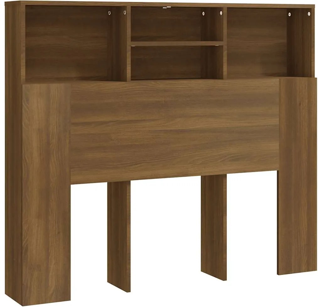 vidaXL Tăblie de pat cu dulap, stejar maro, 120x19x103,5 cm