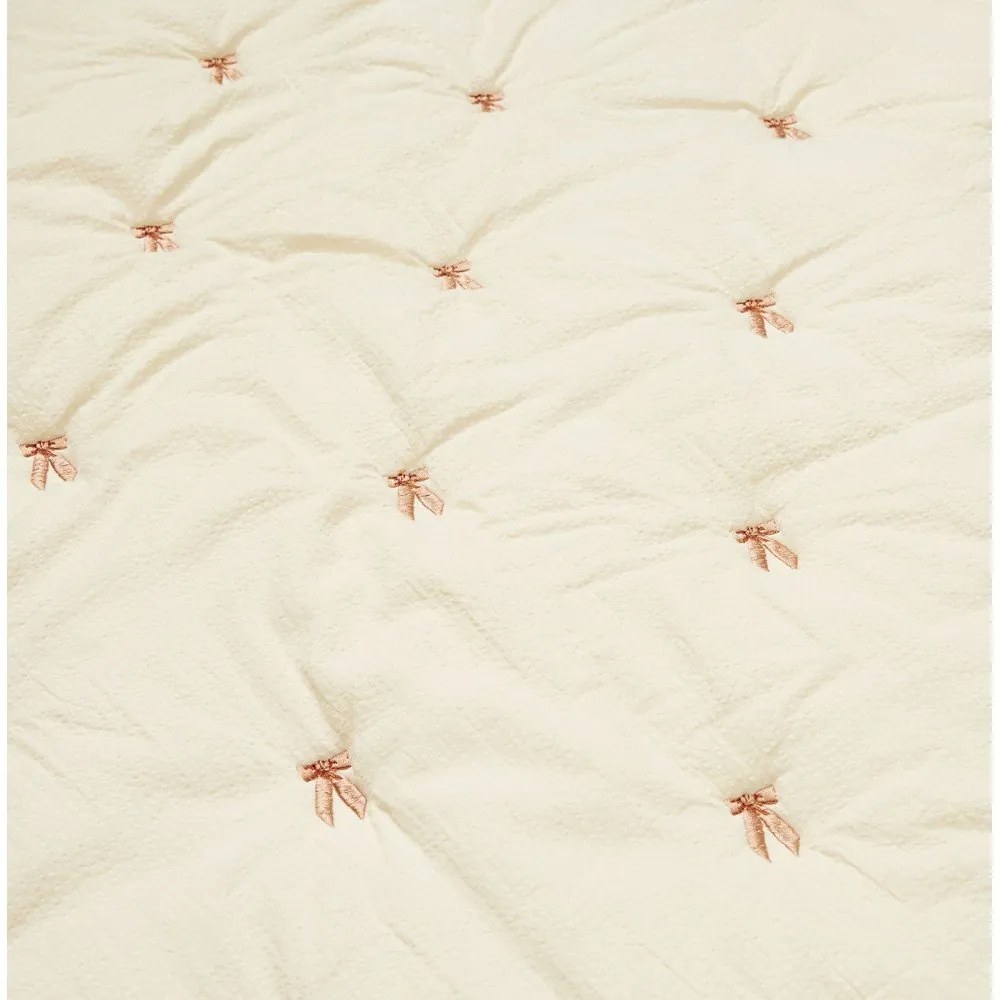 Pătură pentru copii, galben-deschis/roz din bumbac organic matlasată 90x120 cm Bows – Cam Cam Copenhagen