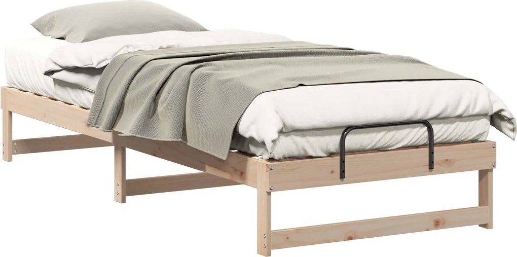 vidaXL Cadru de pat Maro 90 x 220 cm Lemn de pin masiv