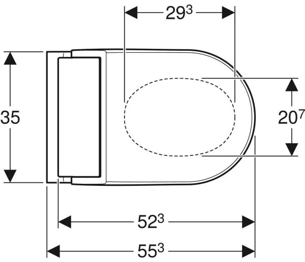 Set vas wc cu functie de bideu rimless alb cu capac soft close, Geberit AquaClean Tuma Comfort