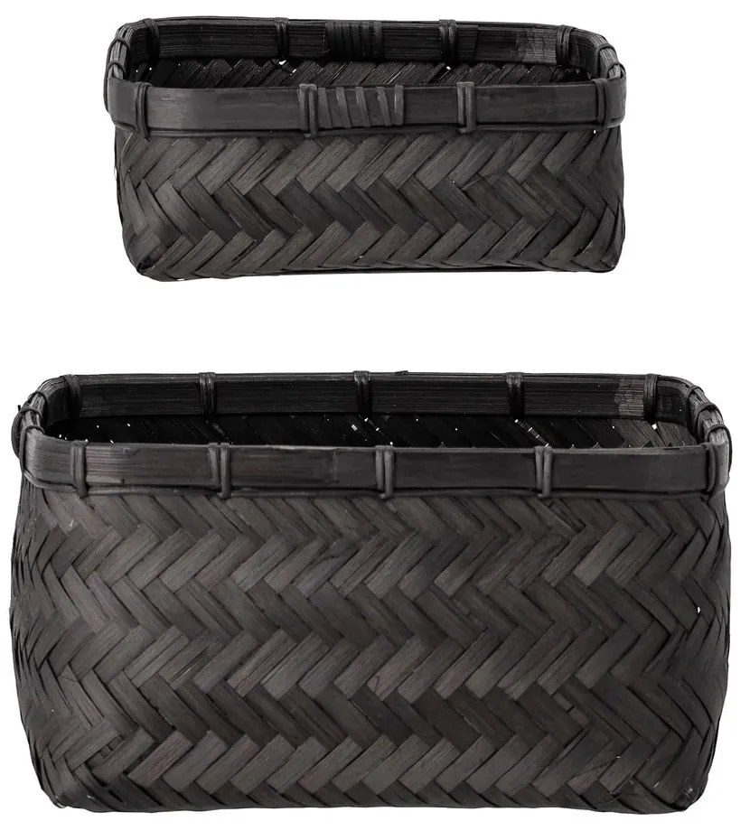 Coșuri de depozitare 2 buc. din bambus 24x24x12 cm Donia – Bloomingville