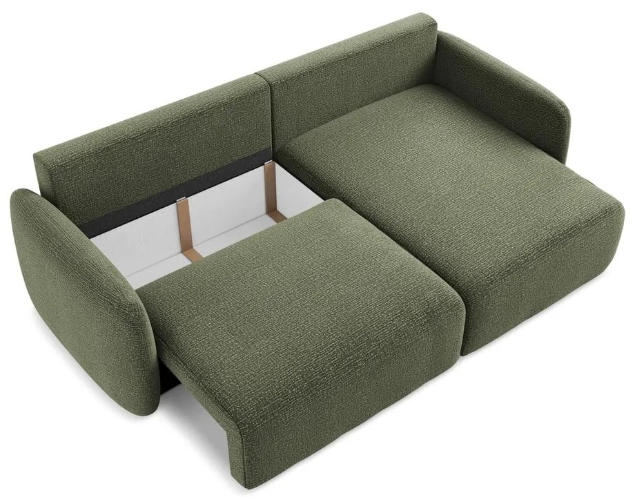 Colțar verde extensibil/cu spațiu de depozitare (cu colț pe partea dreaptă) Kalena – Makamii