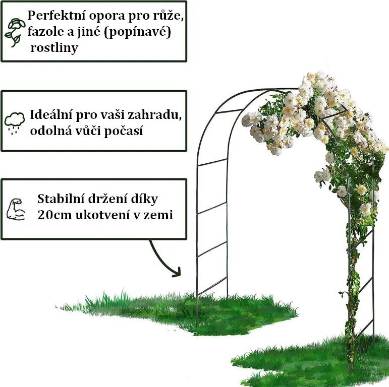 Arcada de grădină Anaterra pentru plante cățărătoare, 2 buc,