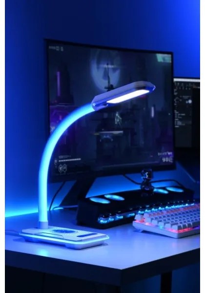 Lampă LED RGBW dimabilă de masă cu încărcare Qi Immax 08988L 30W/230V alb