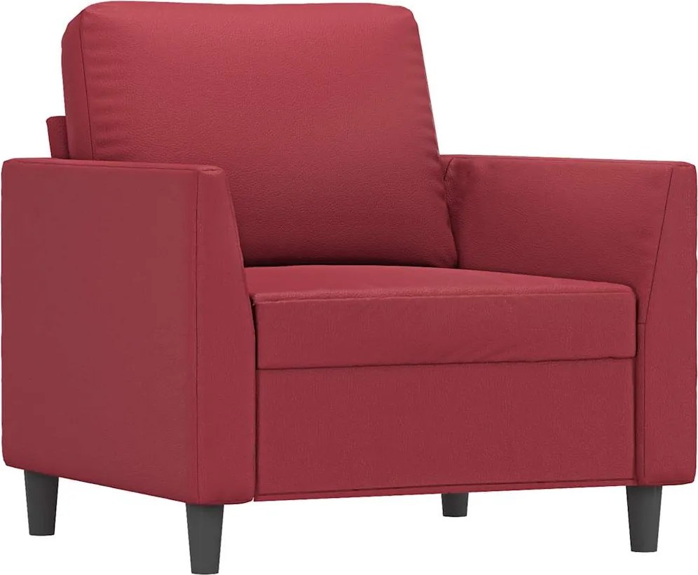vidaXL Canapea de o persoană, roșu vin, 60 cm, piele ecologică