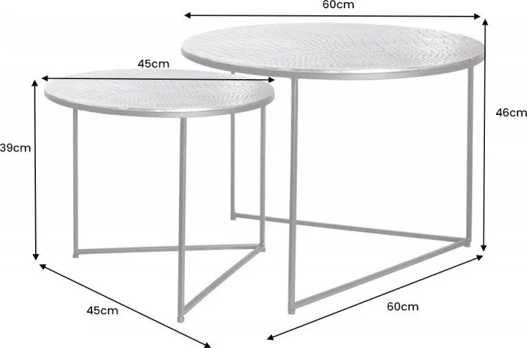 Set de 2 masute design unicat Crocodil