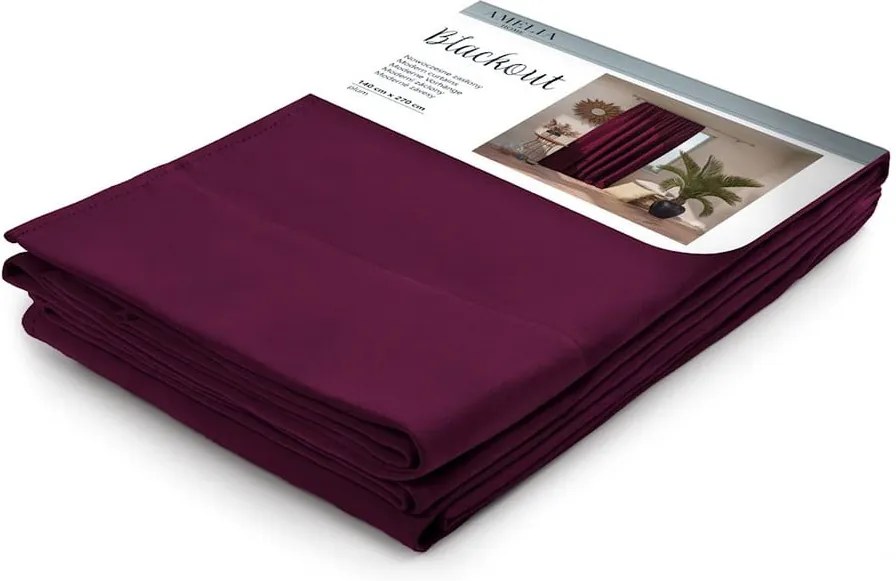 Draperie AmeliaHome Pleat, 140 x 270 cm, violet închis