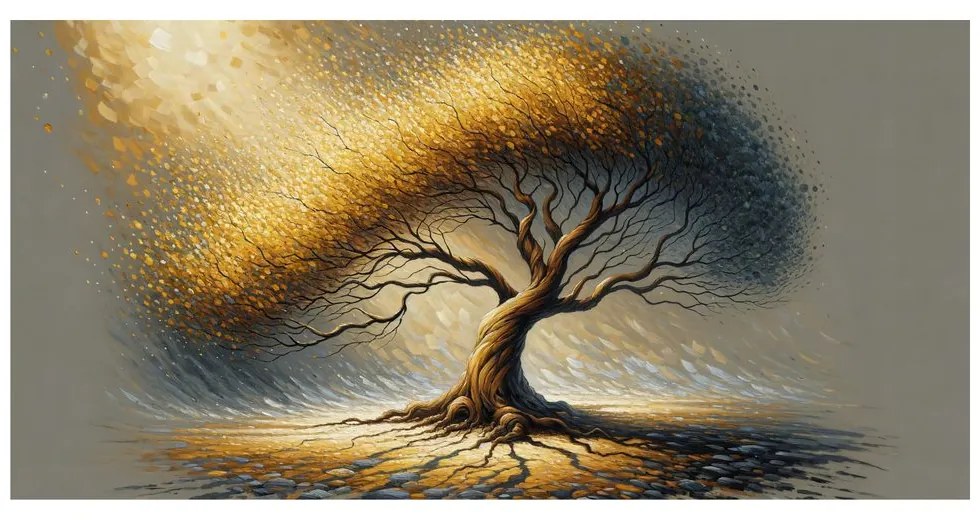 Tablou arborele vieții măreț în lumină