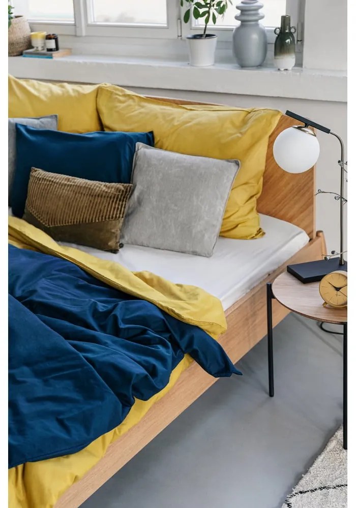 Lenjerie pentru pat dublu din bumbac Bonami Selection, 200 x 220 cm, albastru marin