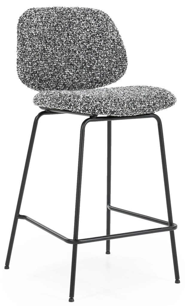 Scaun de bar Jon din Țesătură și metal negru