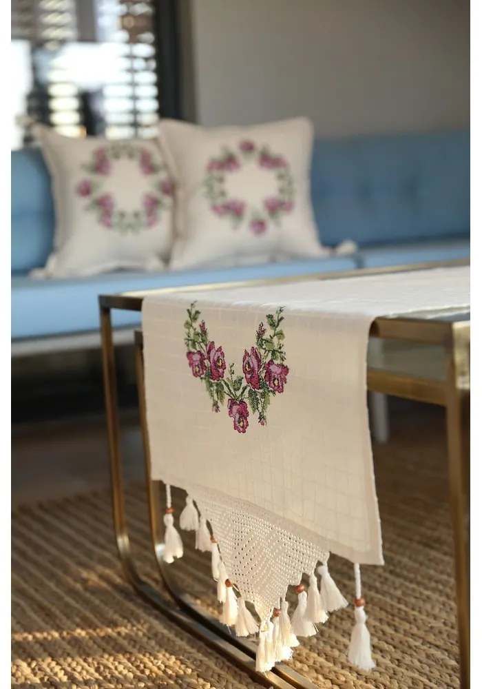 Napron de masă din bumbac 45x150 cm Cross – Oyo Concept