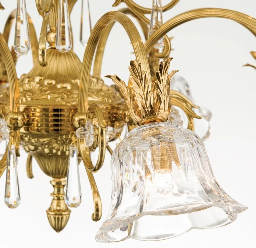 Candelabru cristal design lux LA BOHEME D-76cm 12L gold plated