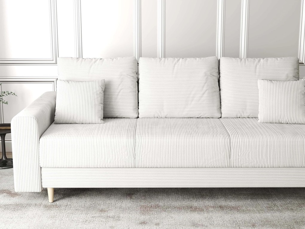 Canapea extensibilă dumonde cu ladă de depozitare si sezut confortabil din spuma high-density, Kronos Zoom Gri 210x100 cm