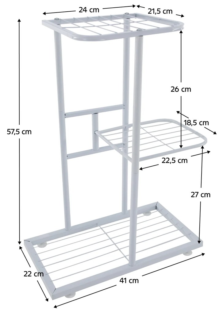 Suport de flori din metal, alb, BAMIR TIP 5