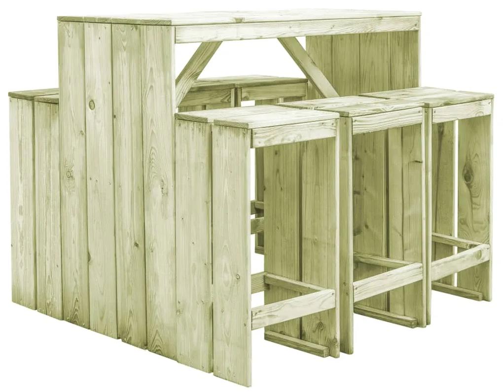 44901 vidaXL Set mobilier de exterior, 7 piese, lemn de pin tratat