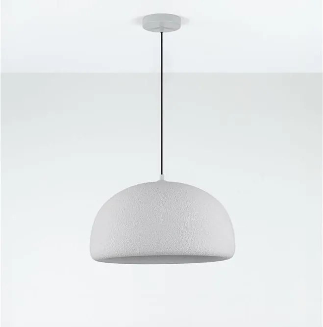 Lustra suspendata cu textura granulata Davo 43cm, gri piatra