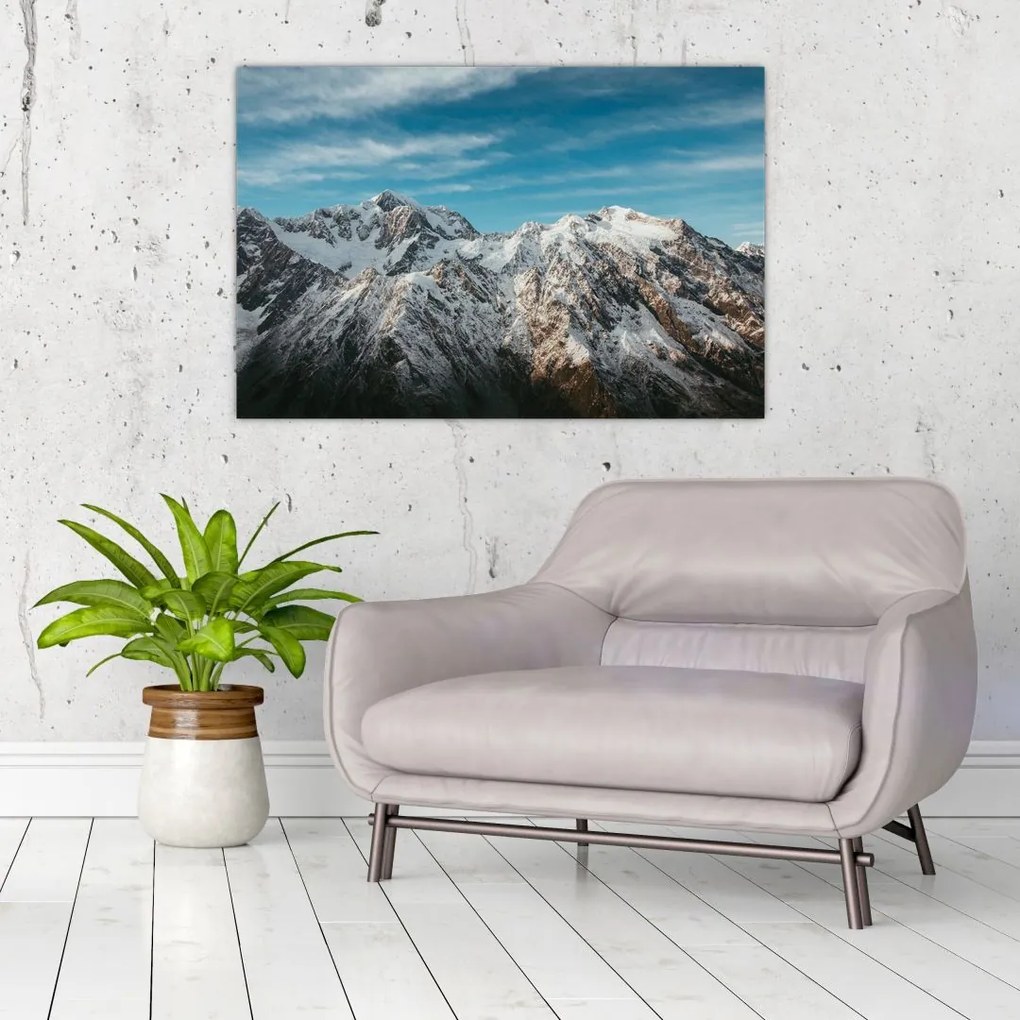 Tablou cu vârfuri înzăpeziți, Fiordland (90x60 cm)