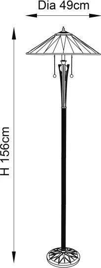 Endon 64041 - Lampadar Tiffany DARK STAR, 2xE27/60W/230V, Ø 49 cm