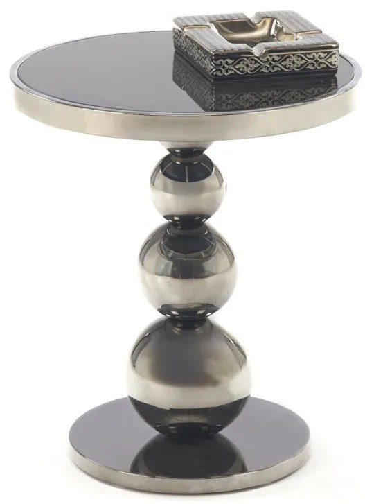 Masuta de cafea Carla negru/argintiu ø40/h46 cm