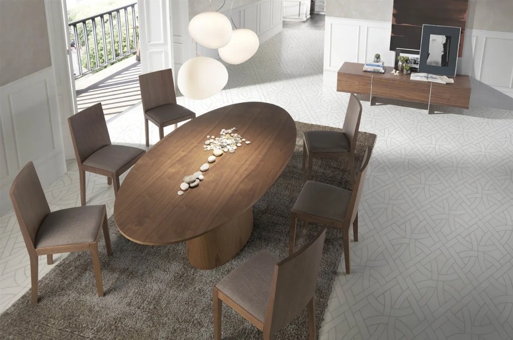 Masa ovala Walnut Veneered, 220x110cm AC-LE015