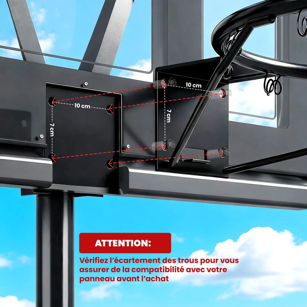 SPORTNOW Coș de baschet, inel suspendat pentru interior și exterior, pentru perete cu plasă rezistentă la intemperii | Aosom Romania