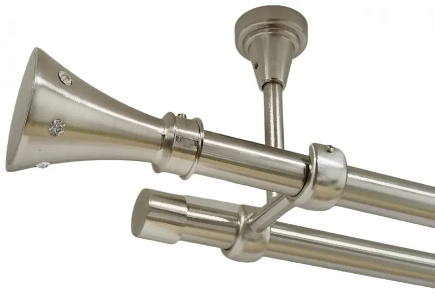 Galerie dubla carter fara inele prindere tavan 19/19 mm inox (Alege marime: 120 cm)