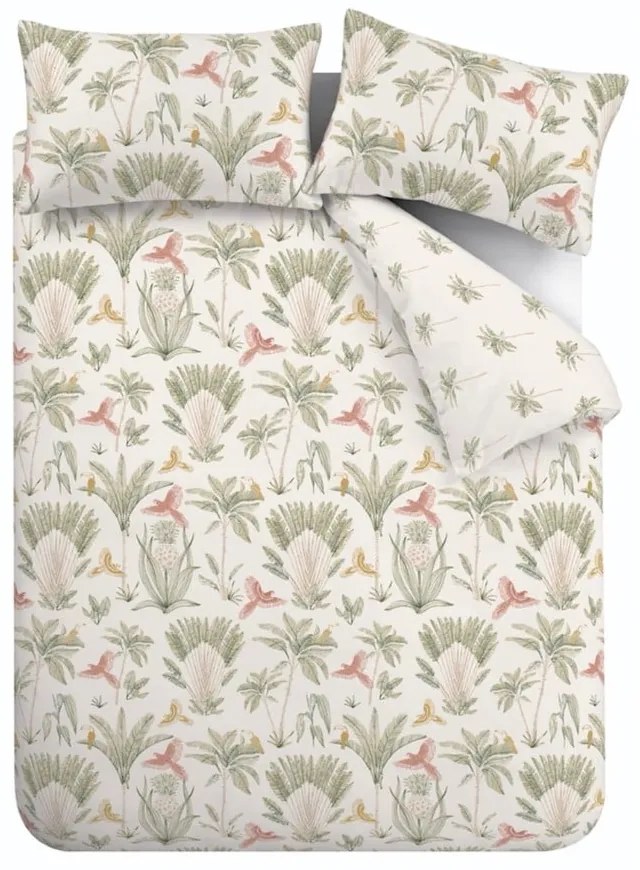 Lenjerie de pat bej pentru pat dublu/extinsă 230x220 cm Paradiso Palm – Catherine Lansfield