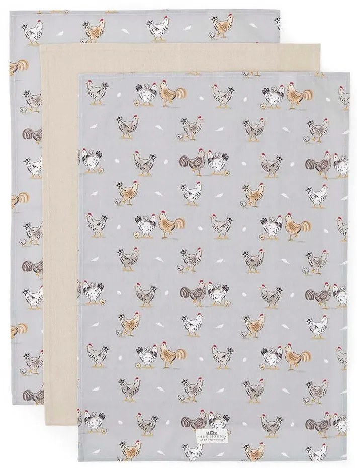 Prosoape de vase 3 buc. din bumbac 45x65 cm Hen House – Cooksmart ®
