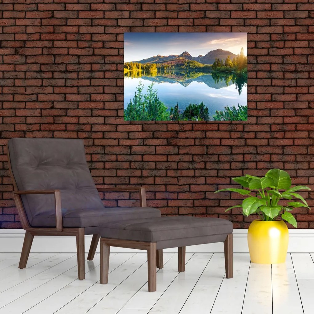 Tablou pe sticlă - Lacul (70x50 cm)